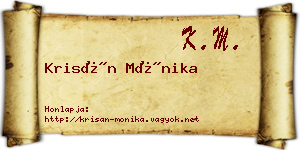 Krisán Mónika névjegykártya
